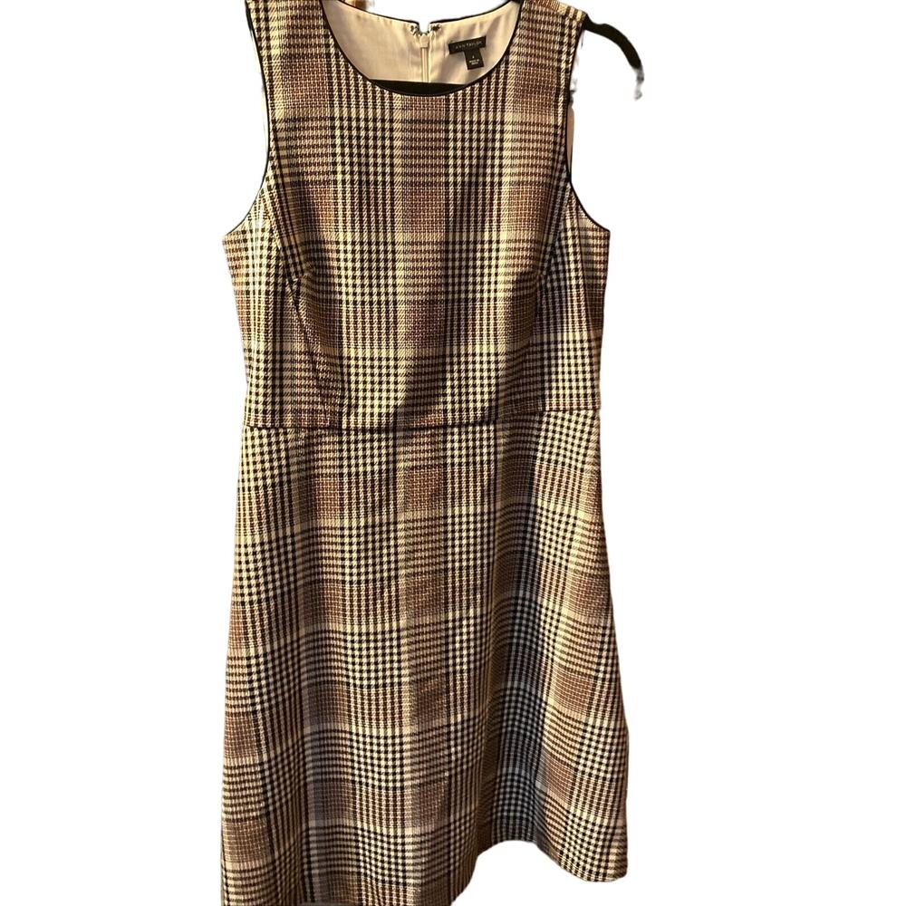 ANN TAYLOR Women Size 6 Multicolor Crew Neck Sleeveless A Line Dress